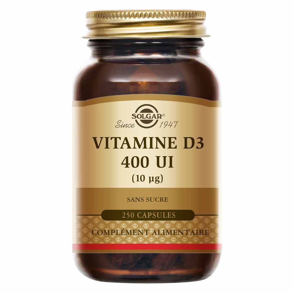 Solgar Vitamine D3 400 UI Défenses immunitaires 250 capsules