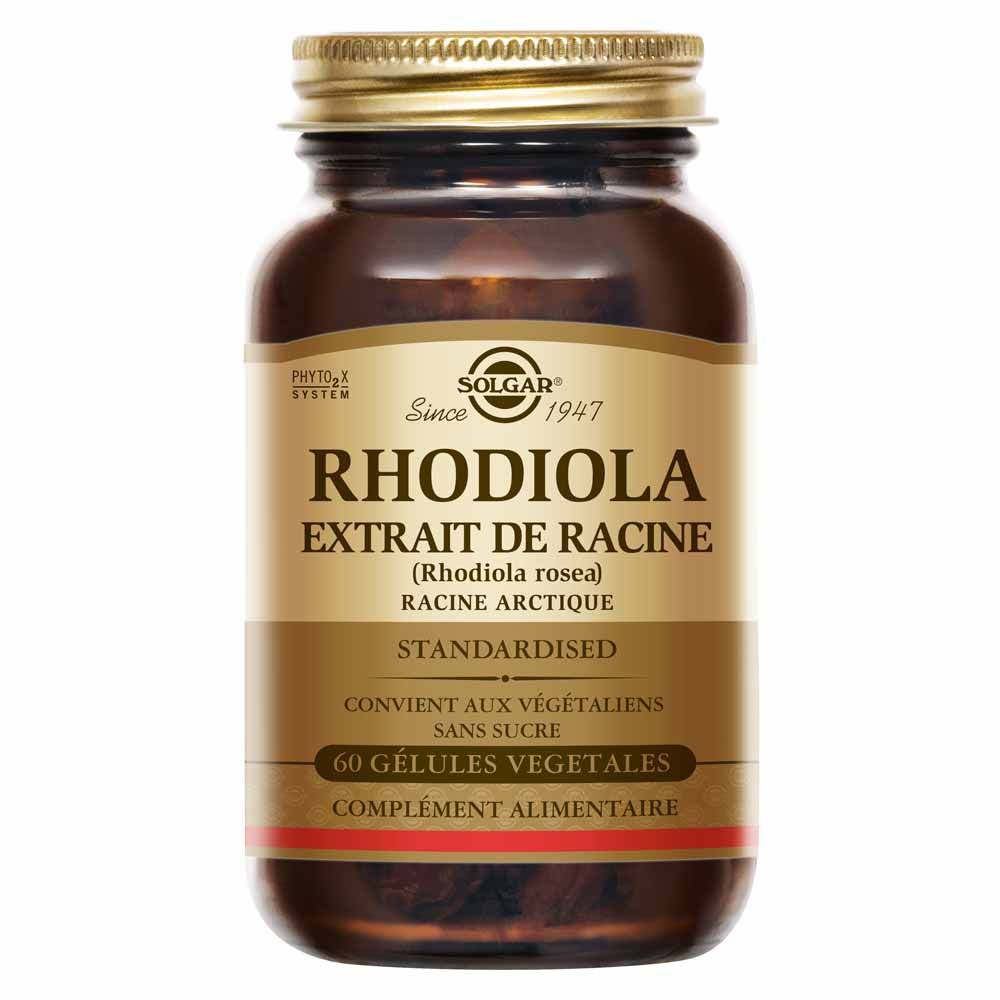 Solgar Rhodiola Vitalité, Energie Sommeil, Fatigue 60 gélules végétales