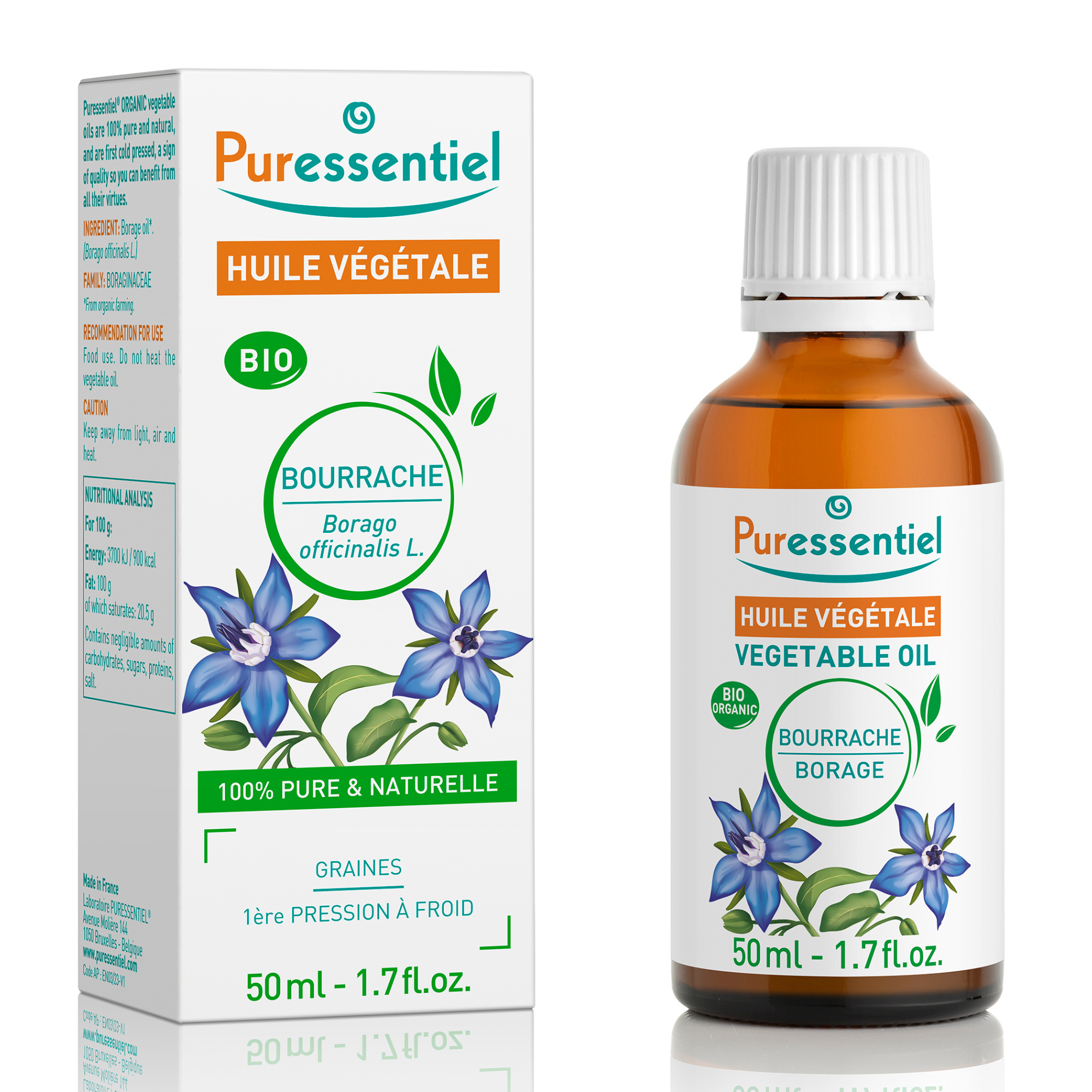 Puressentiel Huiles Végétales Bourrache Bio 50ml