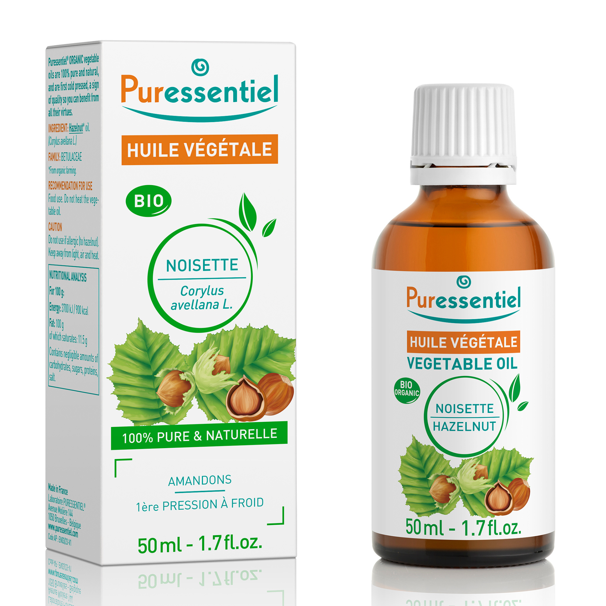 Puressentiel Huiles Végétales Noisette Bio 50ml