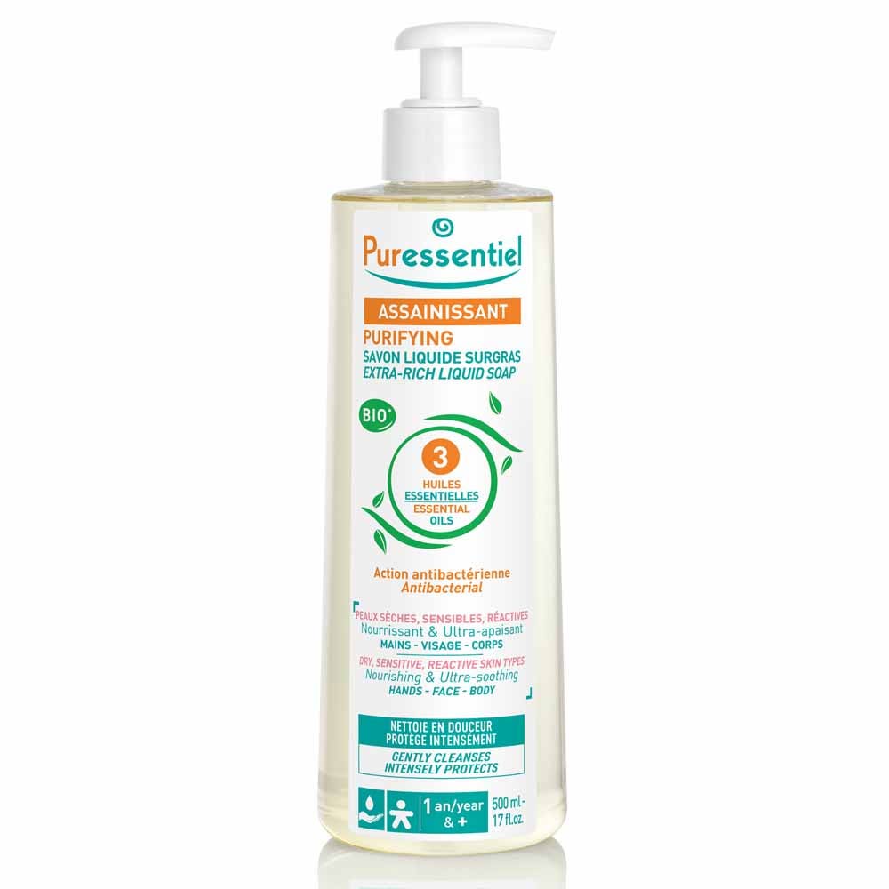 Puressentiel Assainissant Savon Surgras aux 3 Huiles Essentielles BIO 500ml Assainissant Puressentiel 500ml