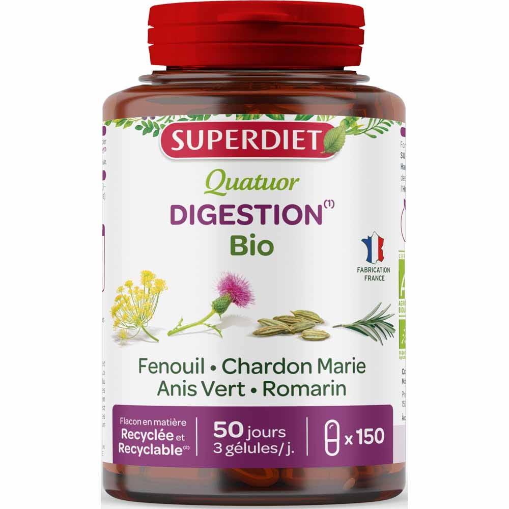 Superdiet Quatuor Digestion Fenouil Bio 150 Gelules