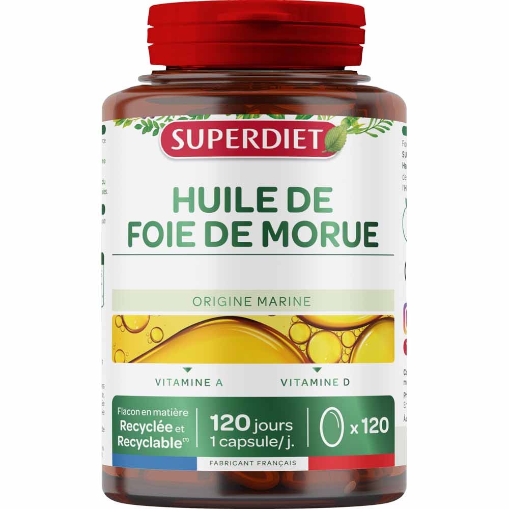Superdiet Huile De Foie De Morue 120 capsules