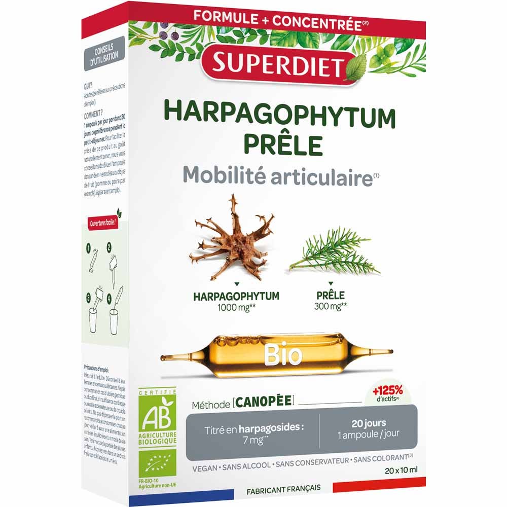 Superdiet Prele Harpagophytum Bio Articulations 20 Ampoules