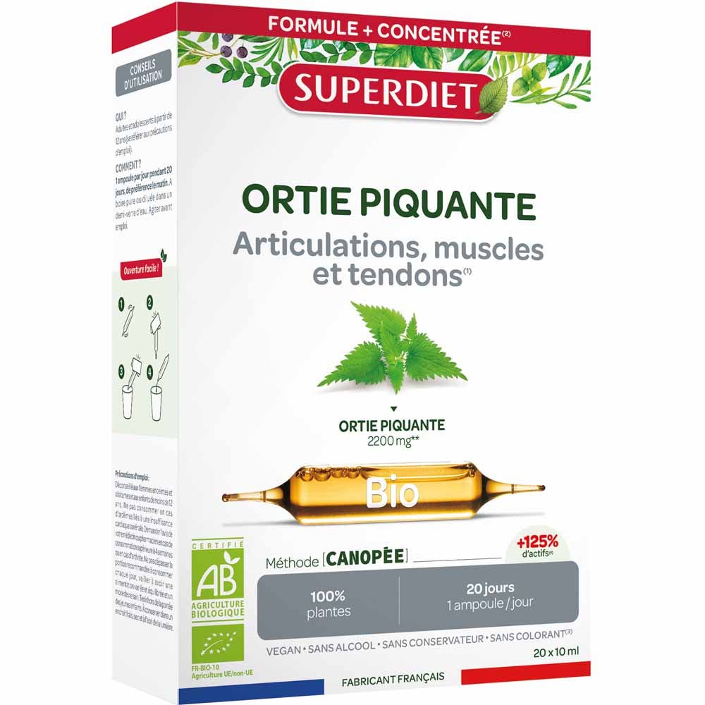 Superdiet Ortie Piquante Bio Articulations 20 Ampoules