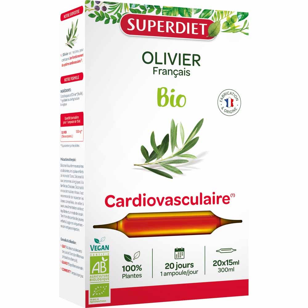 Superdiet Olivier Bio Cardio-vasculaire 20 Ampoules 15ml