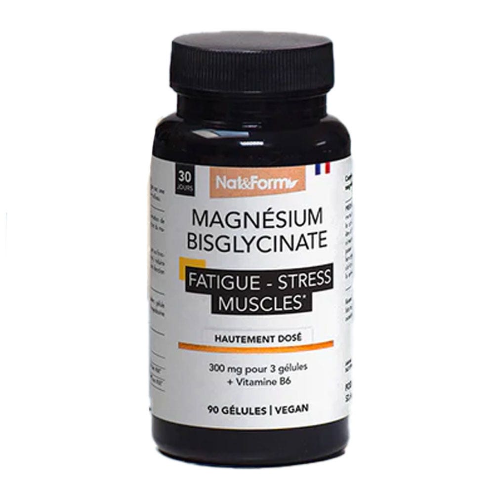 Nat&Form Magnésium Bisglycinate Fatigue Stress Muscles 90 Gélules