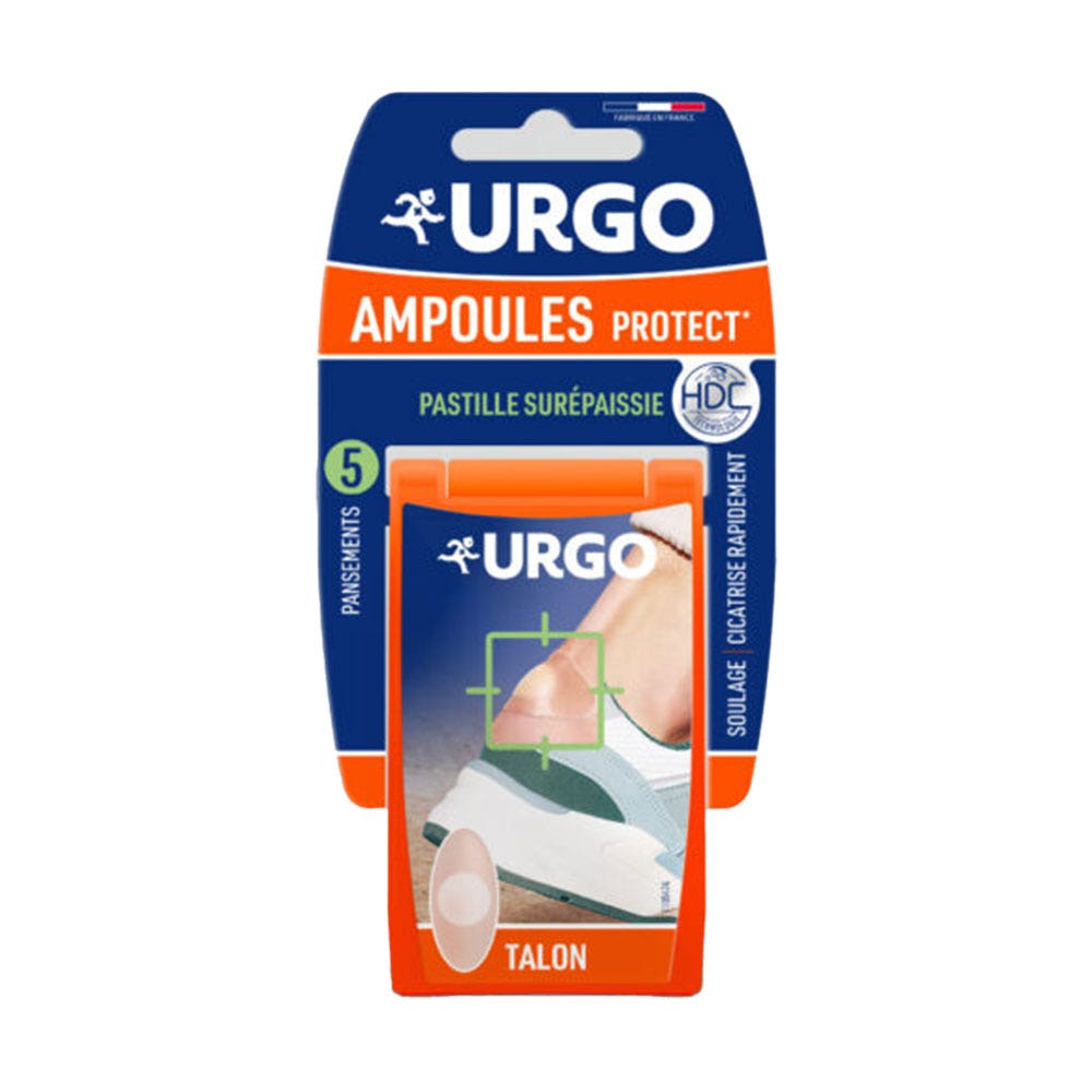 Urgo Ampoules Protect Pastilles surépaissie Talon 7.2x4.3cm x5