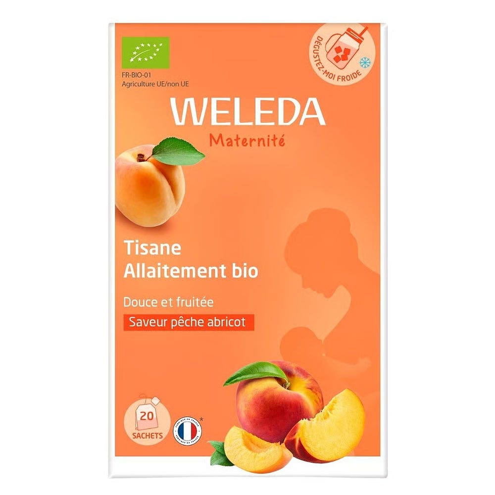 Weleda Tisane Allaitement Bio Pêche Abricot 20 sachets