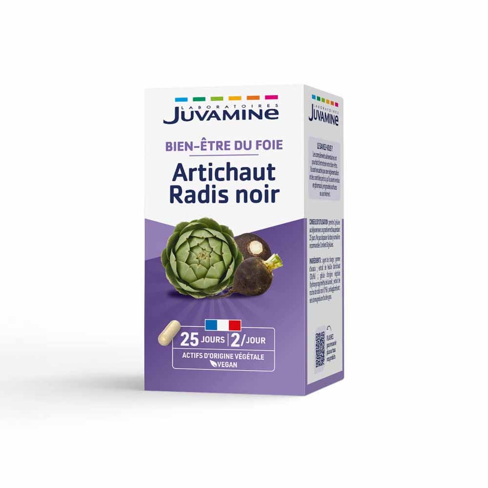 Juvamine Bien Etre du Foie Artichaut Radis Noir 50 Gélules