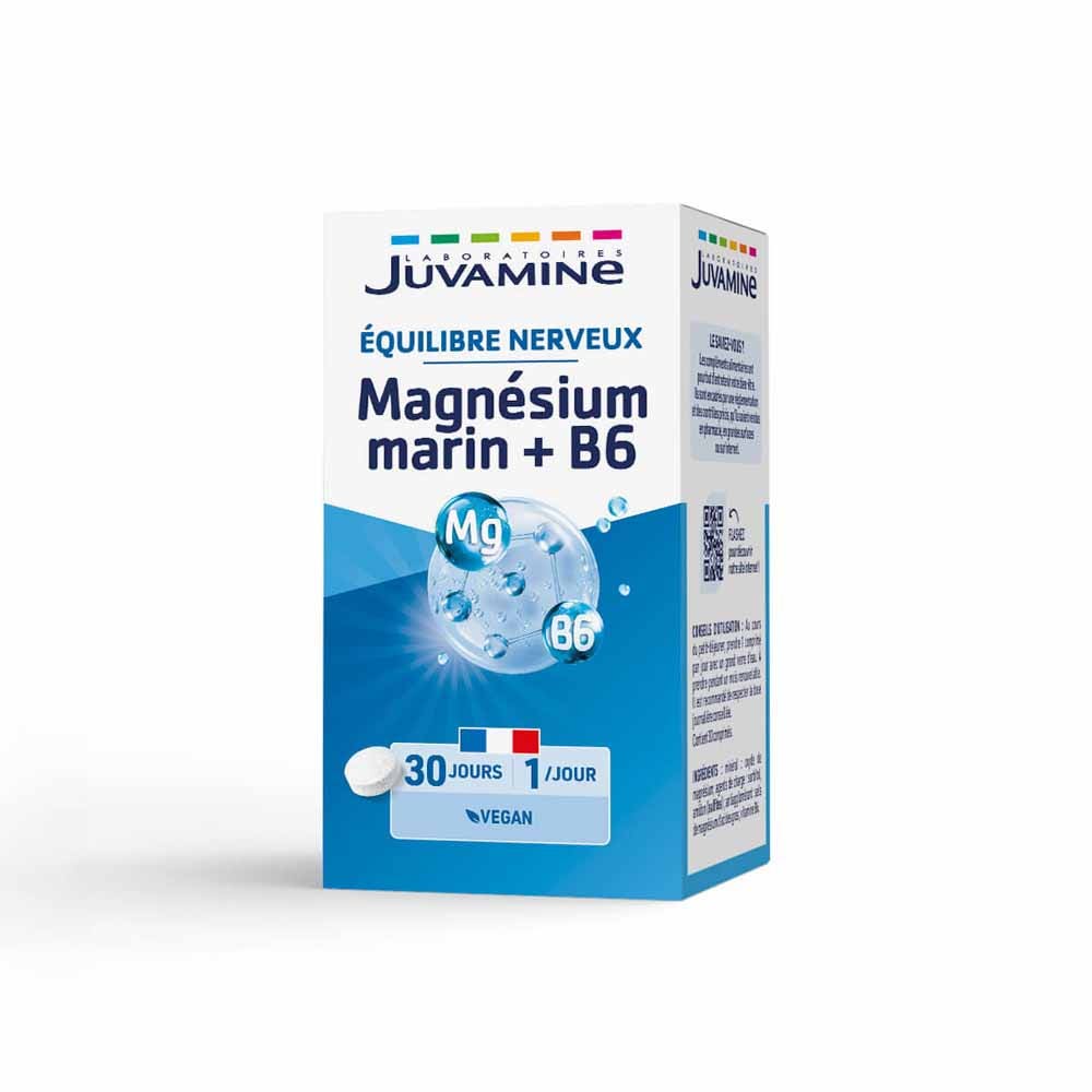 Juvamine Magnesium Marin Vitamine B6 30 Comprimes