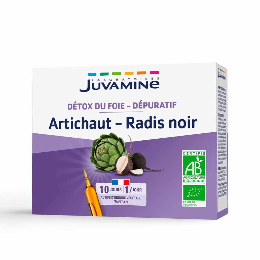 Juvamine Radis Noir Artichaut Depuratif Et Detoxifiant Bio 10 Ampoules