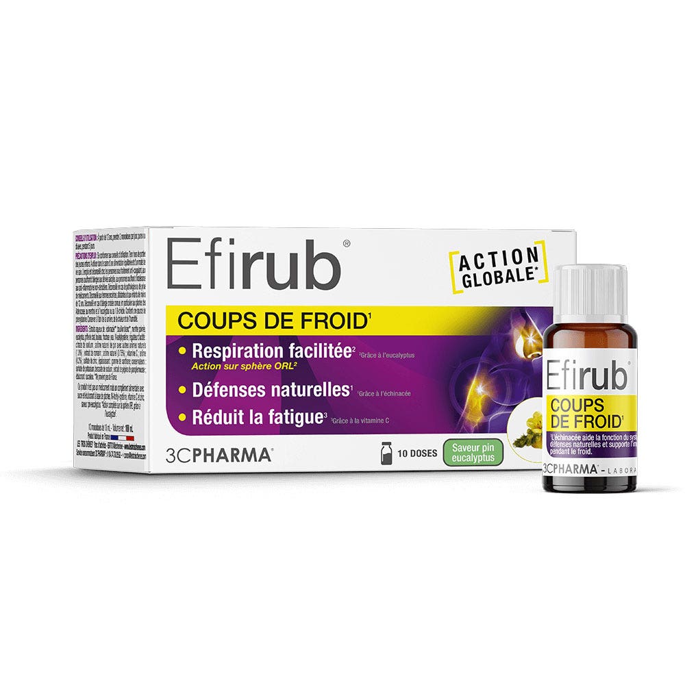 3C Pharma Efirub Coups de Froid 10 monodoses de 10ml