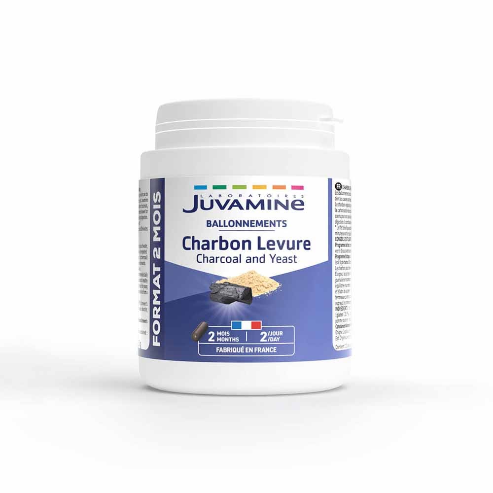 Juvamine Charbon + Levure 120 Gelules