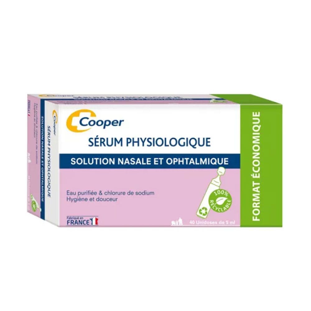Cooper Sérum physiologique Solution nasale et ophtalmique 40x5ml