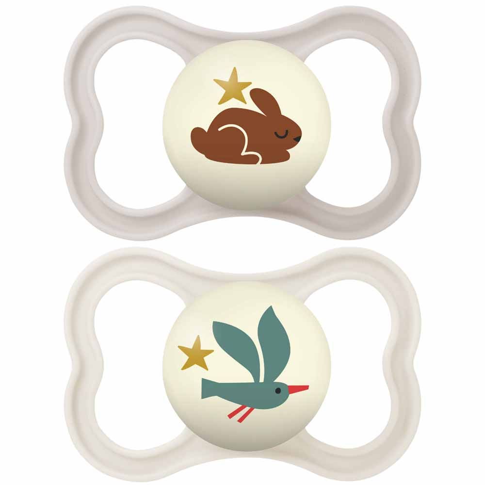 Mam Suprême Nuit Sucettes Symétrique Phosphorescente 6 Mois et Plus x2