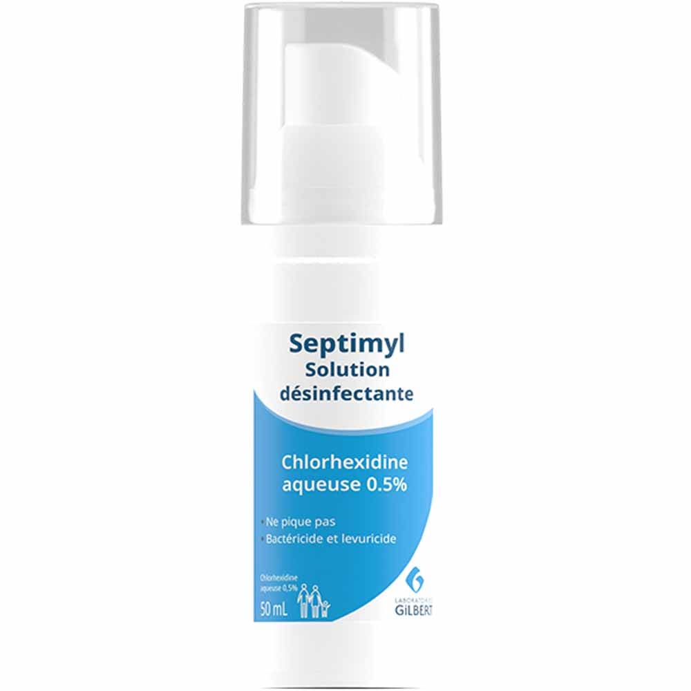 Gilbert Septimyl Solution Désinfectante Chlorhexidine Aqueuse 0.5% 50ml
