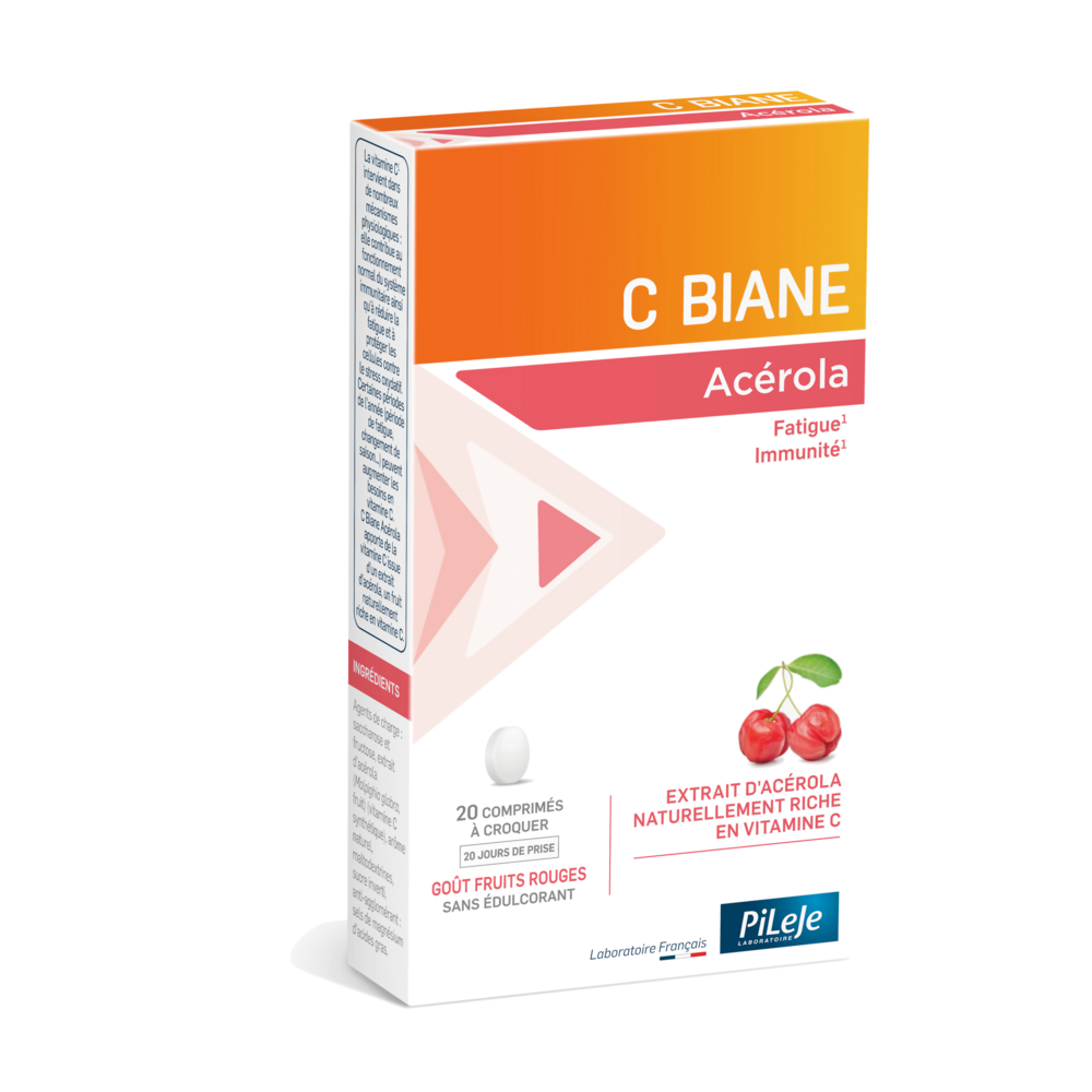Pileje C Biane Acérola Goût Fruits Rouges 20 Comprimés à Croquer