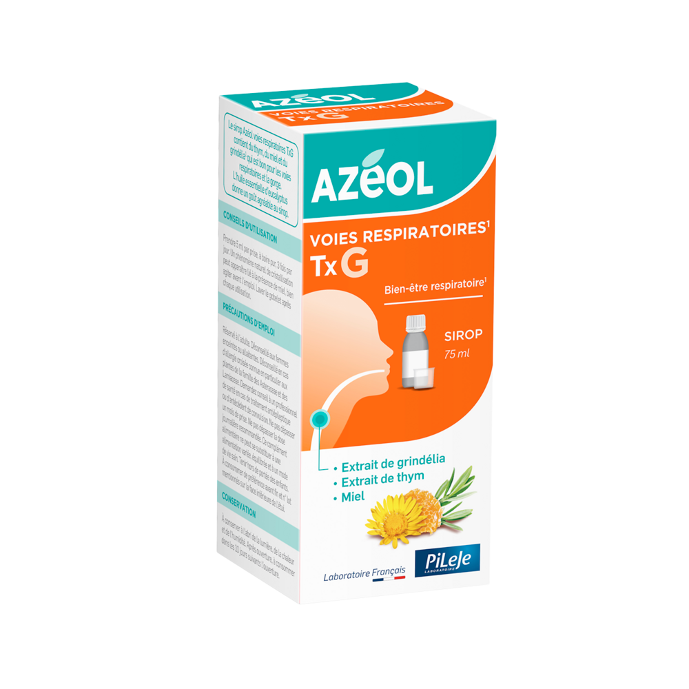 Pileje Azéol Toux Grasses Voies Respiratoires Bien-être Respiratoire Sirop 75 ml