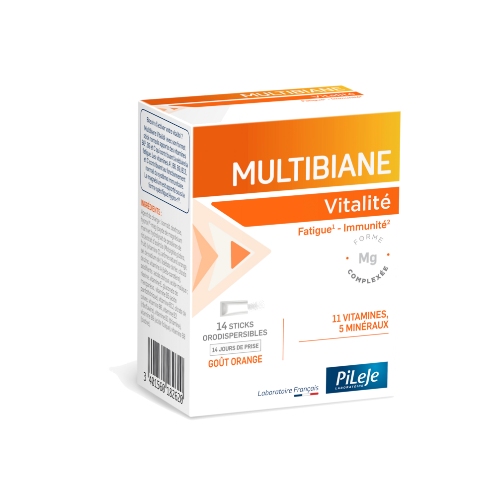Pileje Multibiane Vitalité Fatigue Immunité 14 Sticks