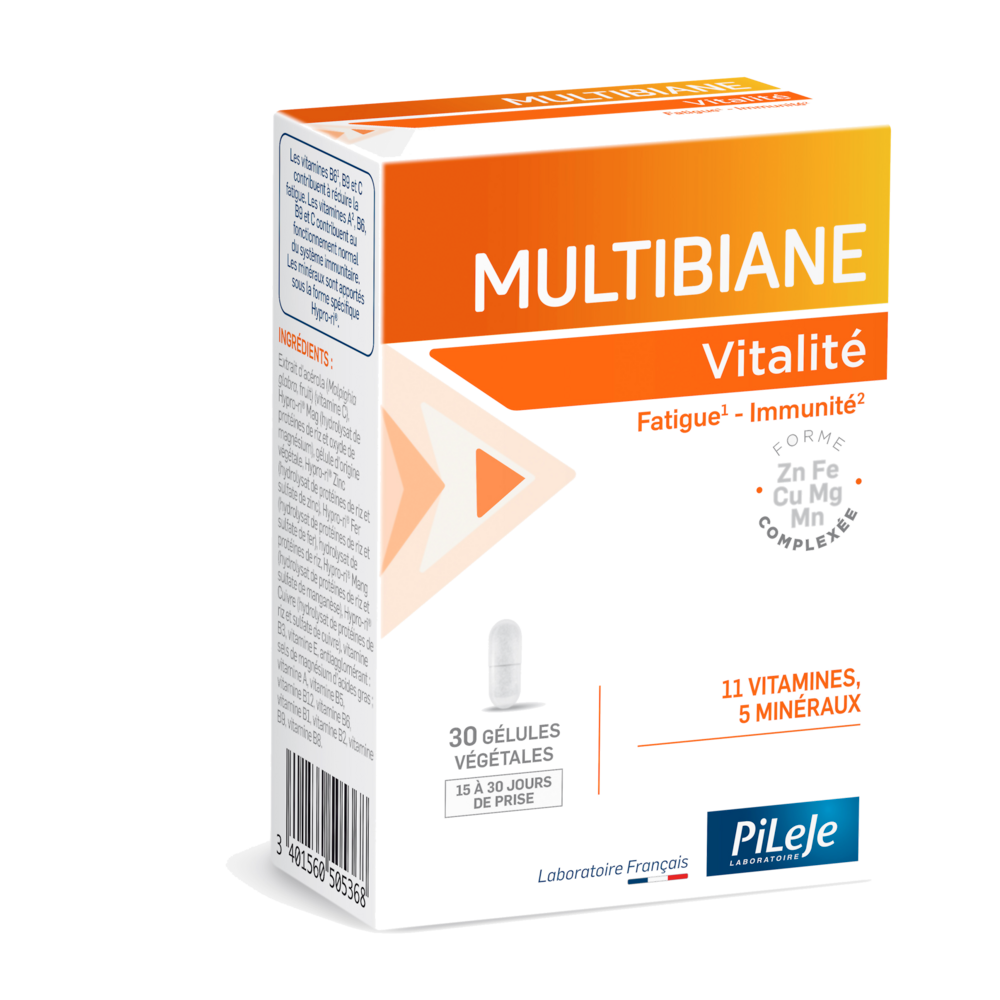 Pileje Multibiane Vitalité Fatigue Immunité 30 gélules