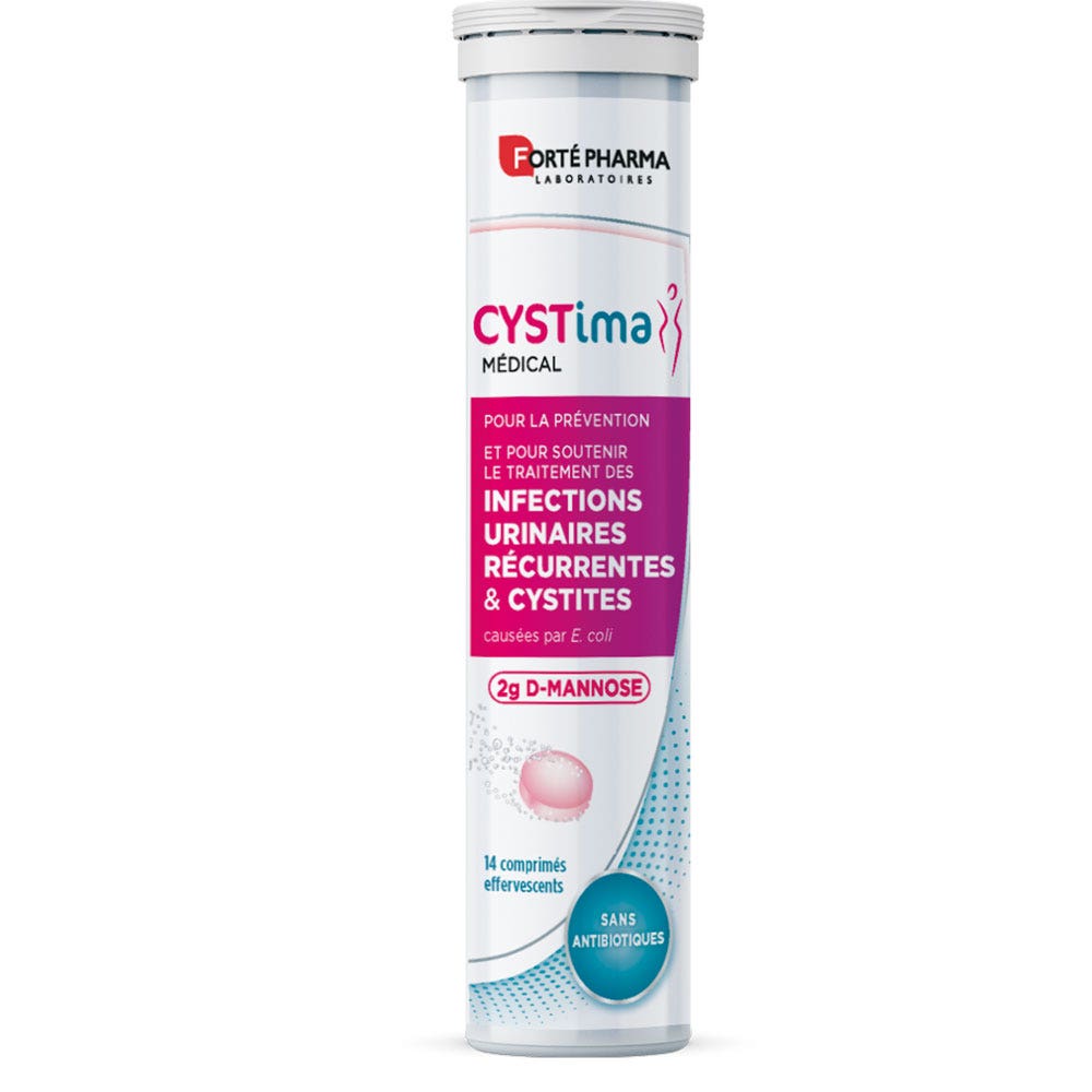 Forté Pharma Cystima Infections Urinaires Récurrentes & Cystites 14 comprimés effervescents