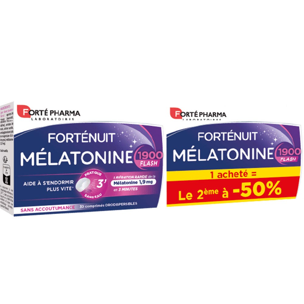 Forté Pharma Forté Nuit Mélatonine 1900 Flash 2x30 comprimés