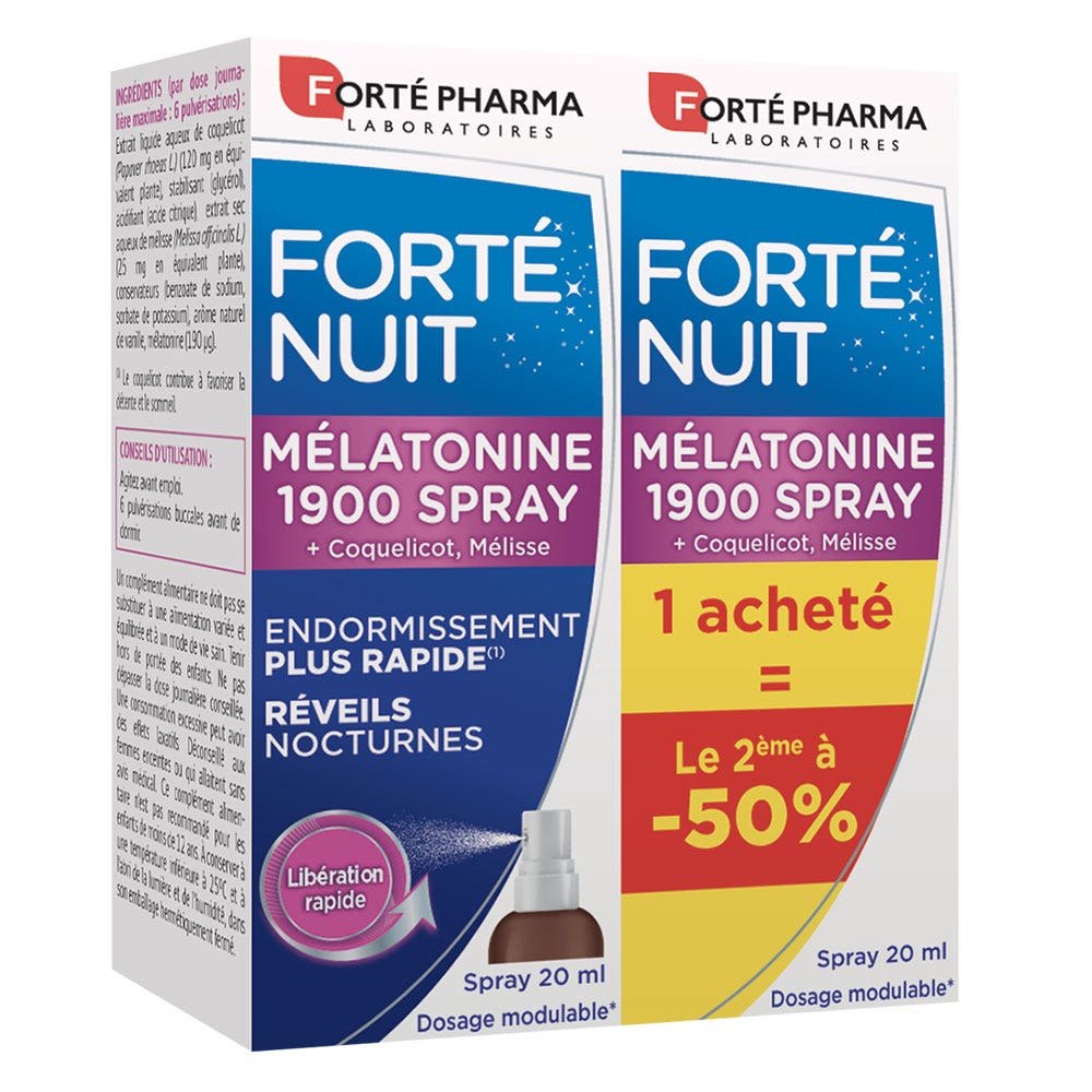 Forté Pharma Forté Nuit Mélatonine 1900 Spray 2x20ml