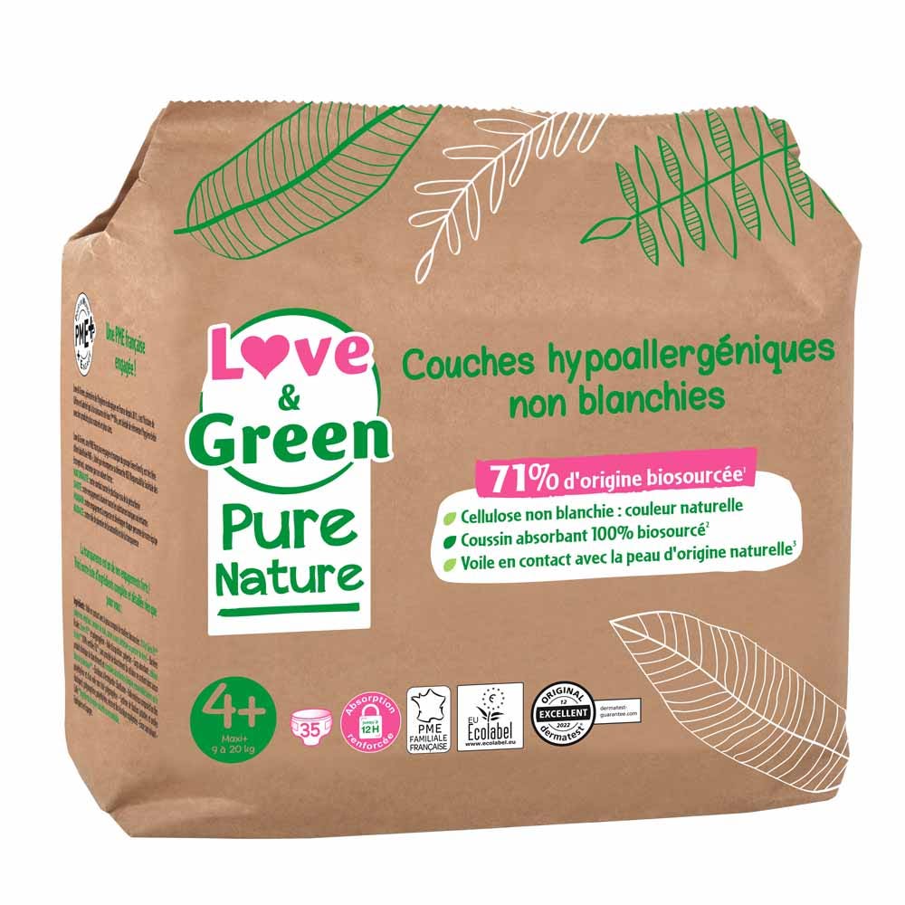 Love&Green Pure Nature Couches Écologiques Taille 4+ x 35