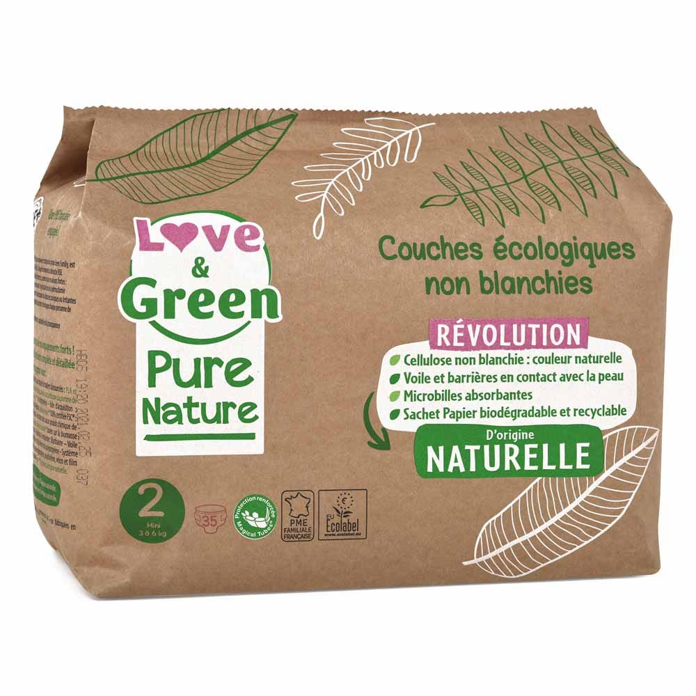 Couches Écologiques x 35 Pure Nature Taille 2 Love&Green