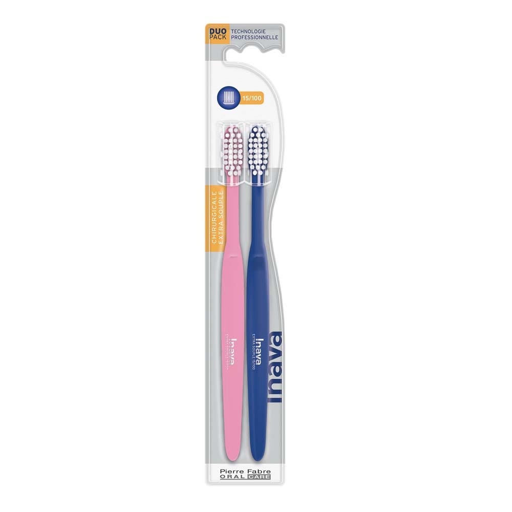Inava Brosses à Dents Extra Souple Chirurgicale 15/100 x2