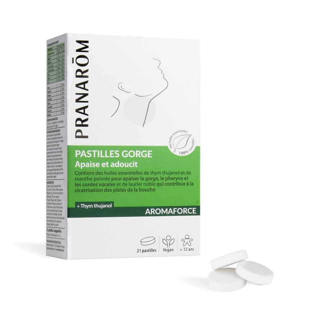 Pranarôm Aromaforce Pastilles Apaisantes Bio Adoucit et apaise la gorge x21