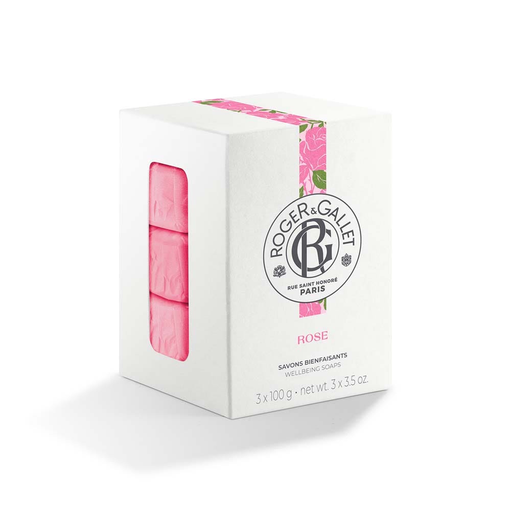 Roger & Gallet Rose Coffret Savon Bienfaisant Base Végétale 3x100g
