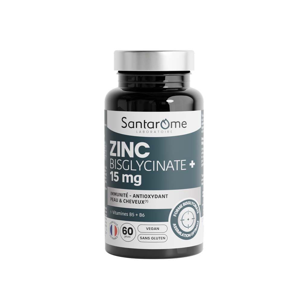 Santarome Zinc Bisglycinate 15 mg Antioxydant & immunité 60 gélules