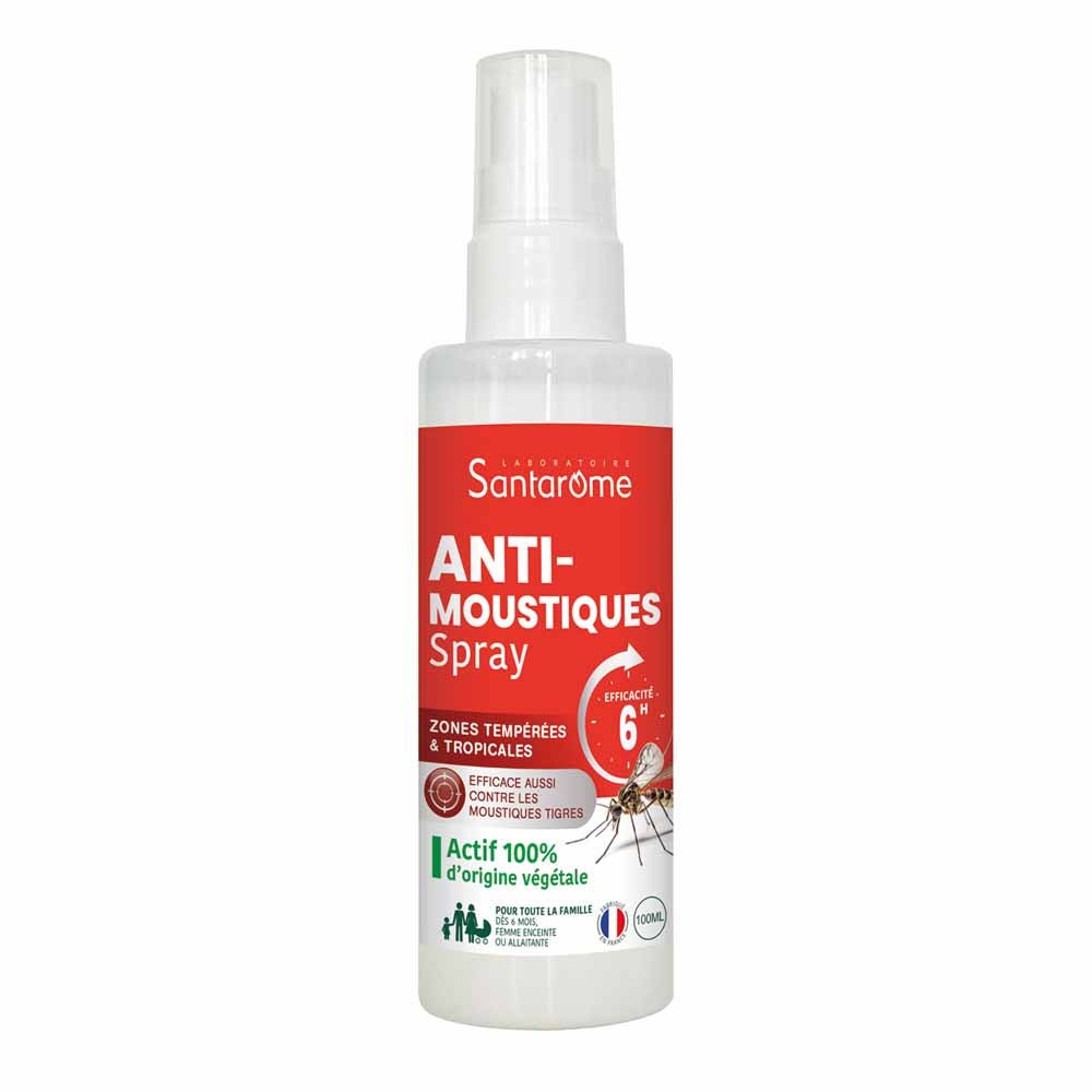 Santarome Spray Anti-Moustique Zones Tempérées et Tropicales 100ml