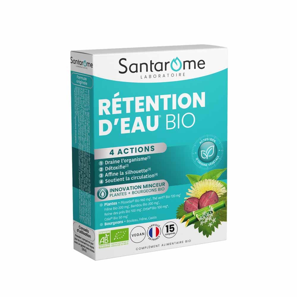 Santarome Rétention d'Eau Bio Complément minceur 15 comprimés