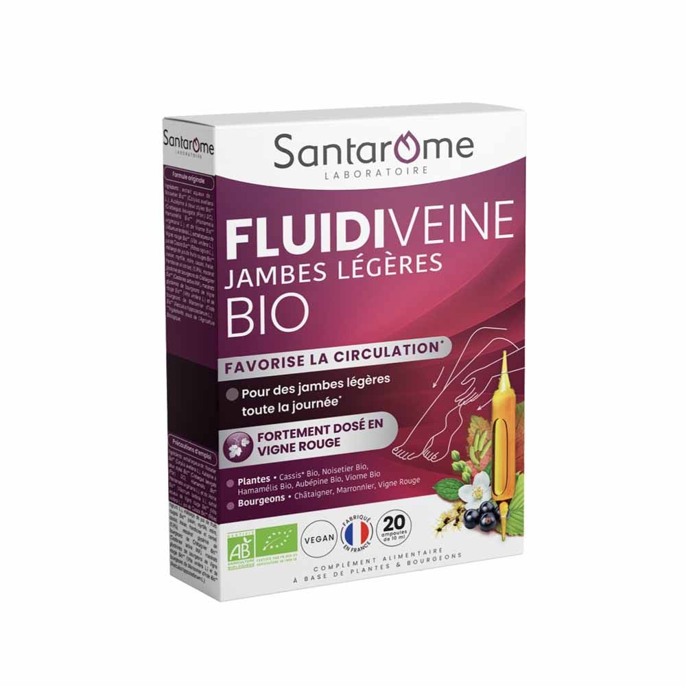 Santarome Jambes Légères Bio Favorise la circulation 20 ampoules