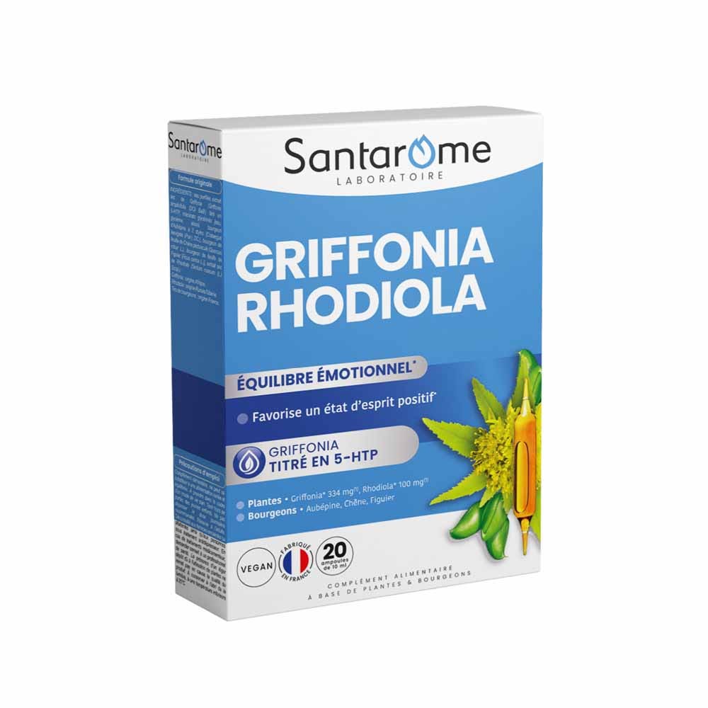 Santarome Griffonia Rhodiola Equilibre émotionnel 20 ampoules