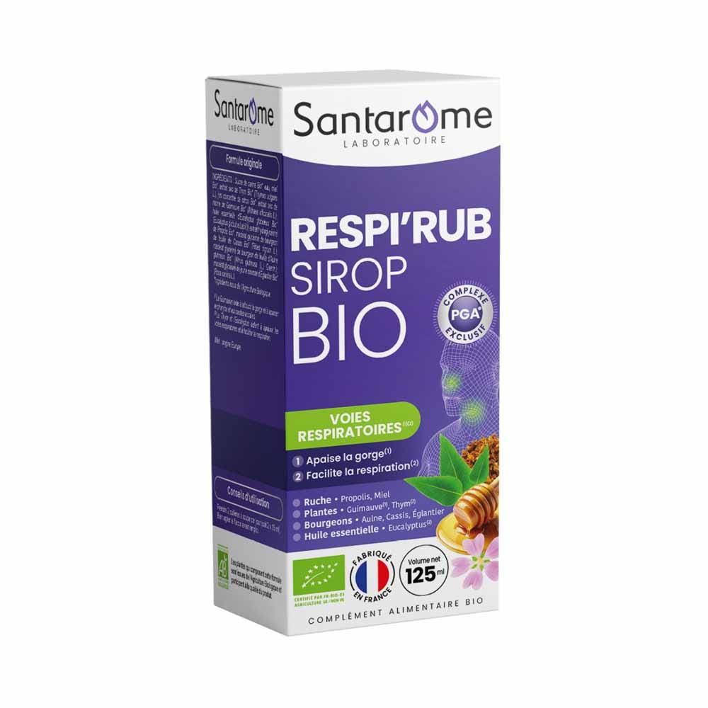 Santarome Respi'Rub Sirop Bio Voies respiratoires encombrées 125ml