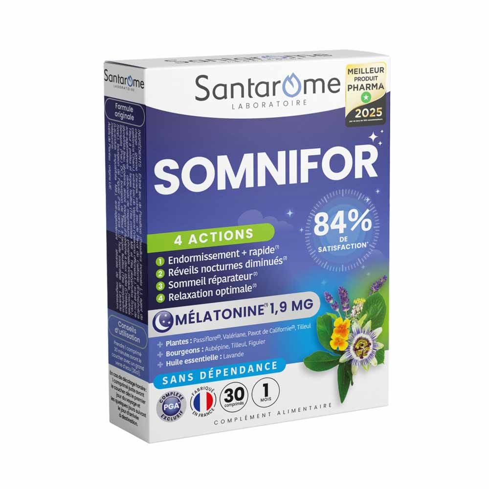Santarome Somnifor 4 Actions Mélatonine 1.9mg 30 Comprimés