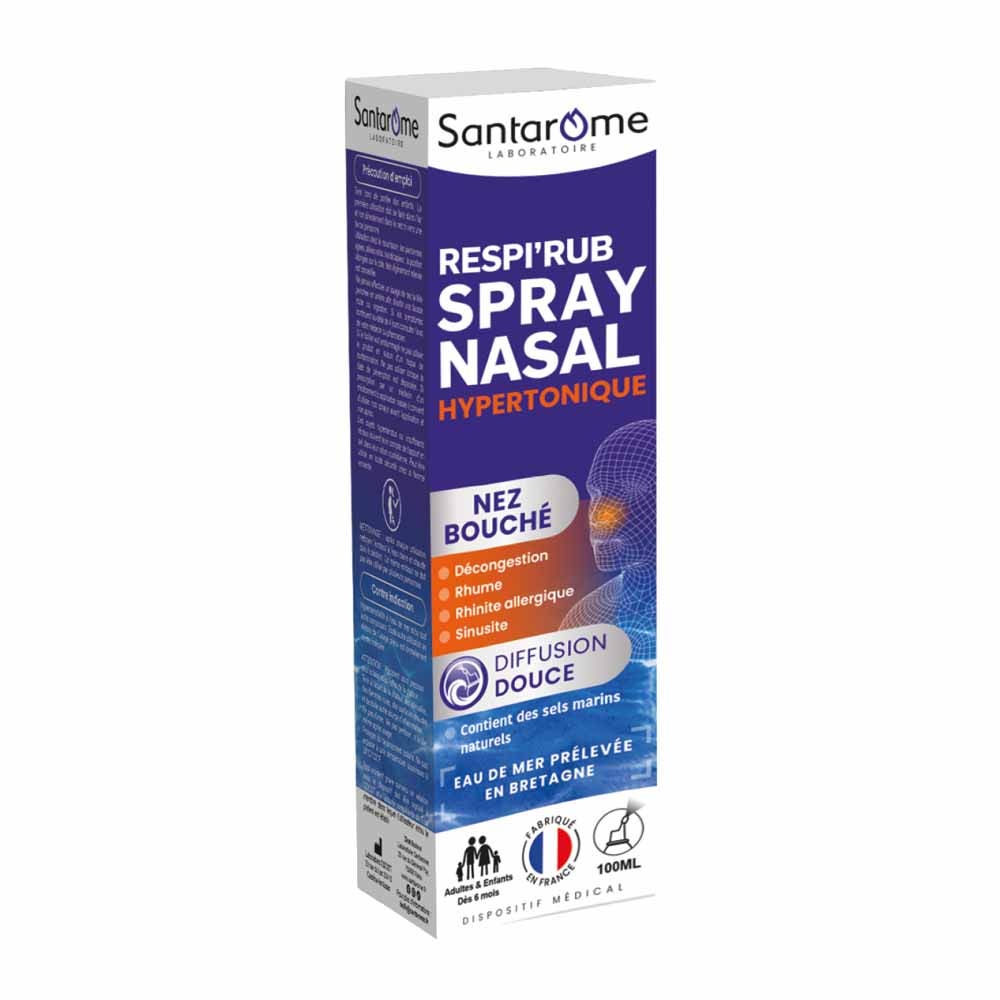 Santarome Respi'Rub Spray Nasal Hypertonique Nez Bouché 100ml