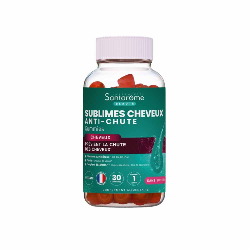 Santarome Sublimes Cheveux Anti-Chute Goût Pêche 30 Gummies