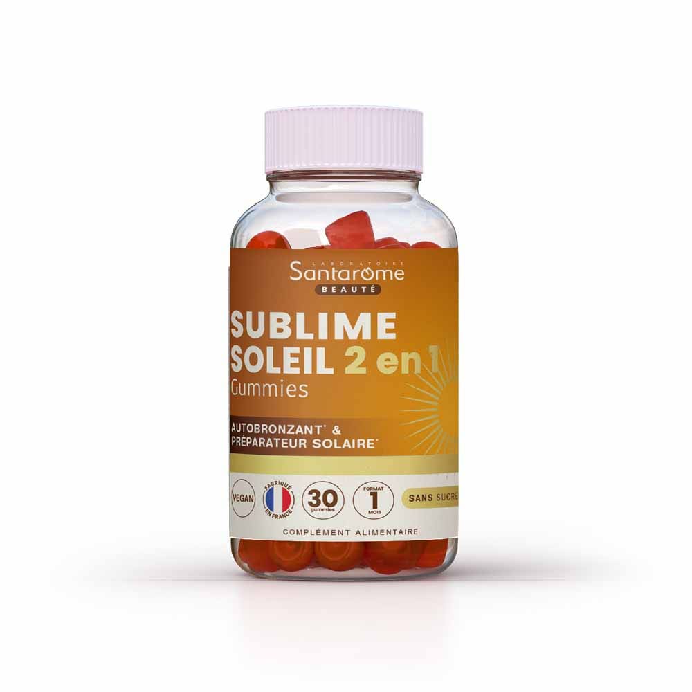 Santarome Sublime Soleil 2en1 Autobronzant et Préparateur Solaire 30 Gummies