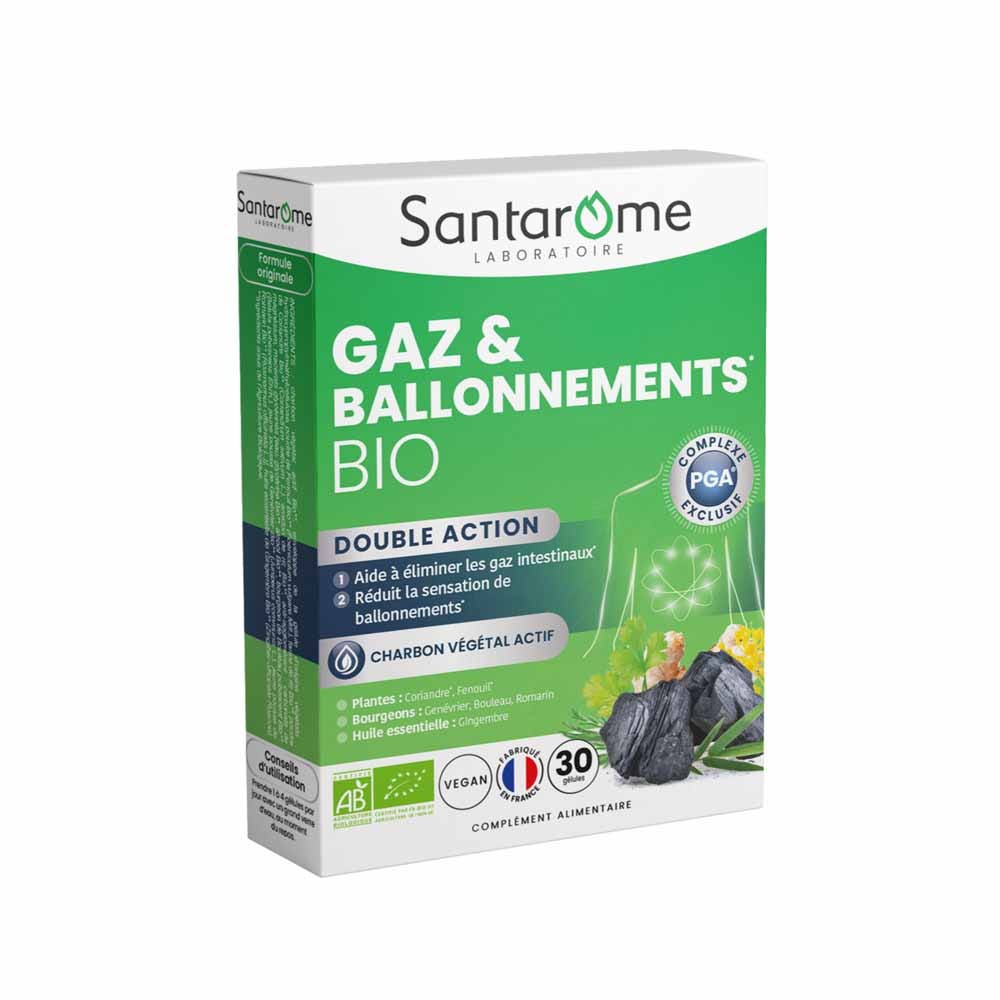 Santarome Expert Digest Gaz et Ballonnements Double Action 30 Gélules