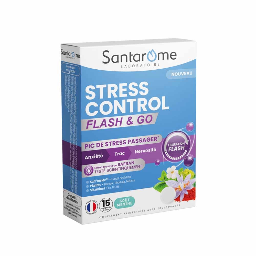 Santarome Stress Control Flash & Go Stress et nervosité 15 comprimés à croquer