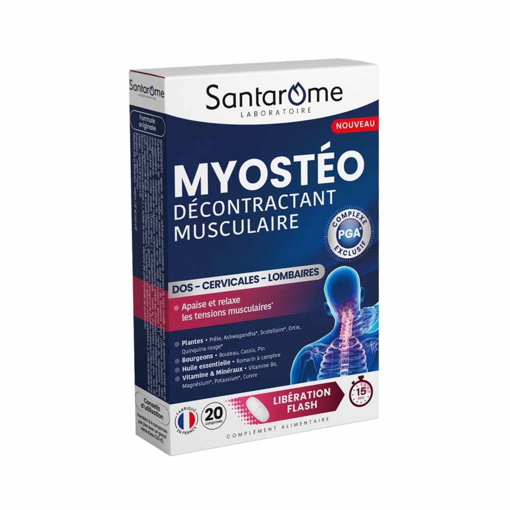 Santarome Myostéo Décontractant Musculaire Libération Flash 15min 20 comprimés