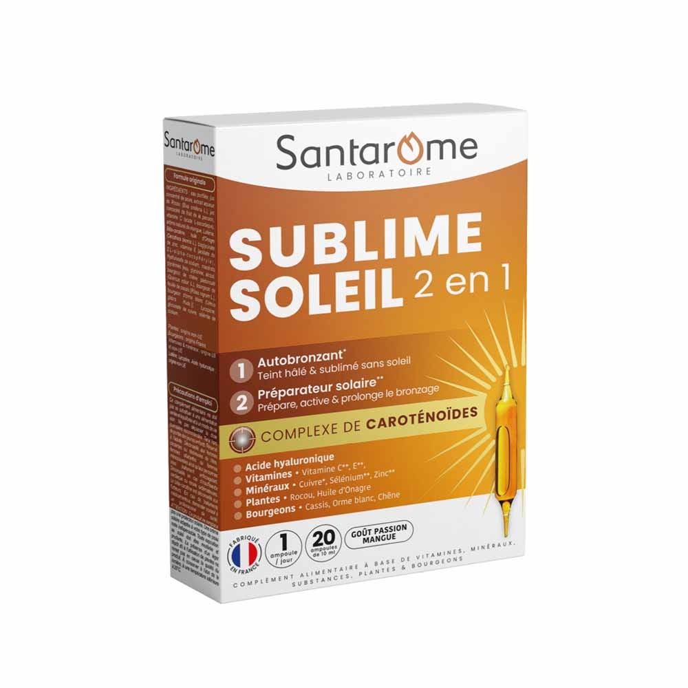 Santarome Sublime Soleil 2en1 Autobronzant & Préparateur Solaire 20 ampoules