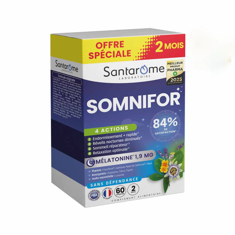 Santarome Somnifor 4 actions Sommeil 60 comprimés
