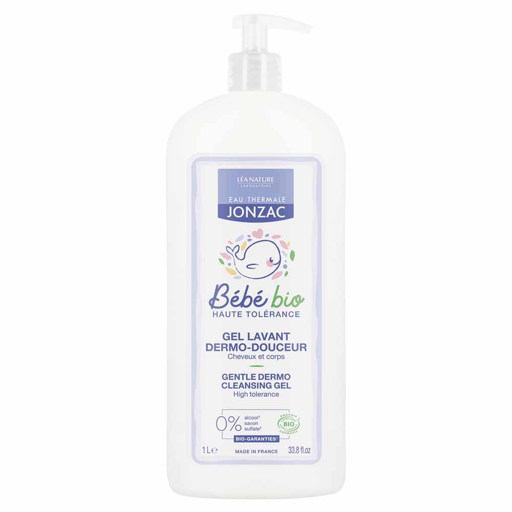 Eau thermale Jonzac Bébé Gel Lavant Dermo Douceur Bio Bebe Cheveux Et Corps 1L