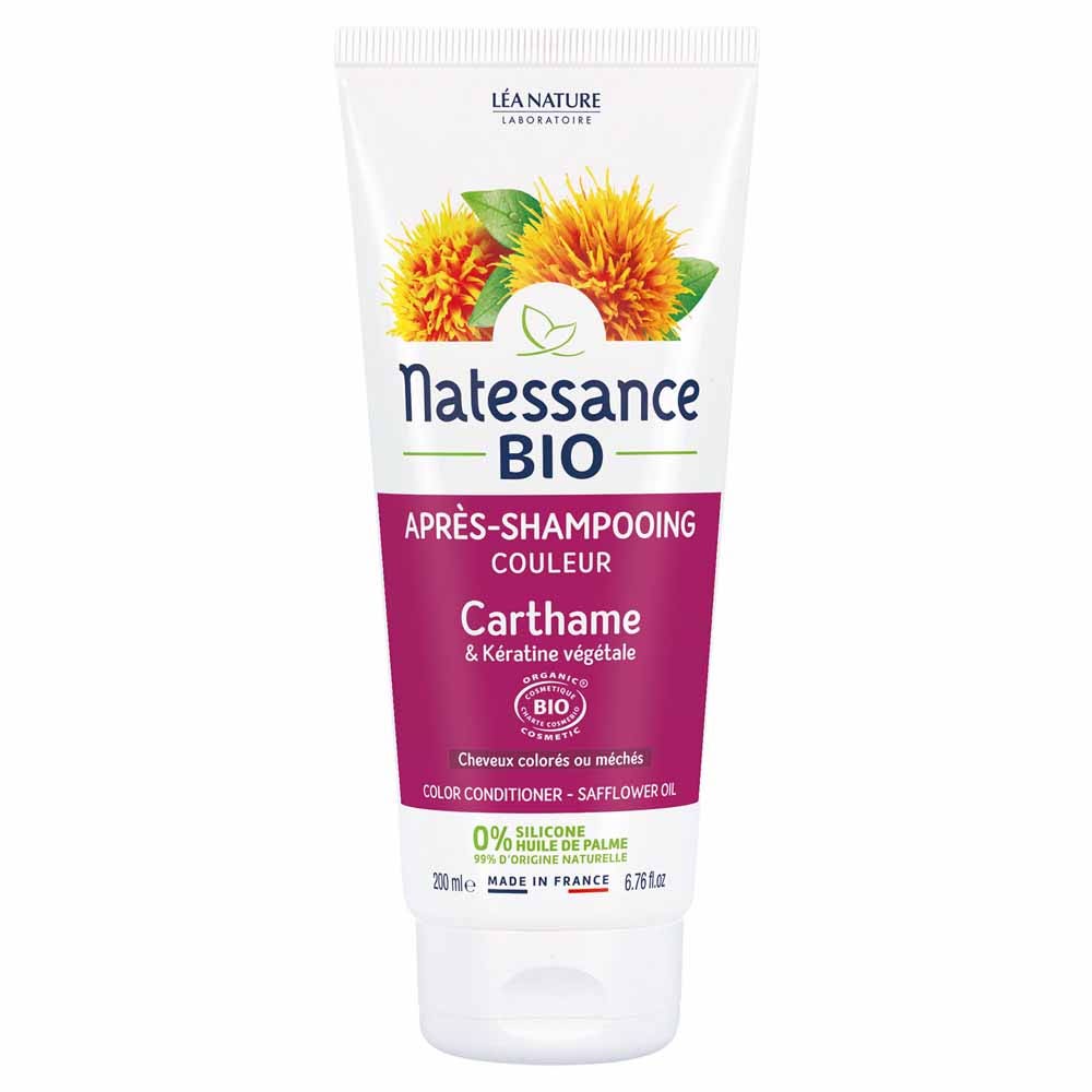 Natessance Capillaires Après-shampooing couleur - Carthame Bio & Kératine végétale 200ml